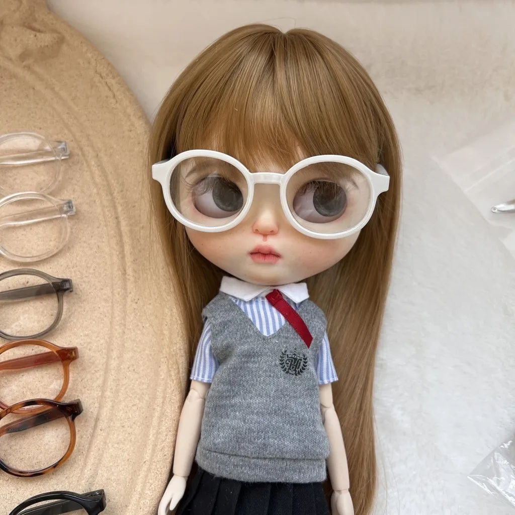 Para Blythe labubu Ob22/Ob24 gafas de muñeca 20cm 15cm muñeca de algodón estrella muñeca gafas transparentes Accesorios