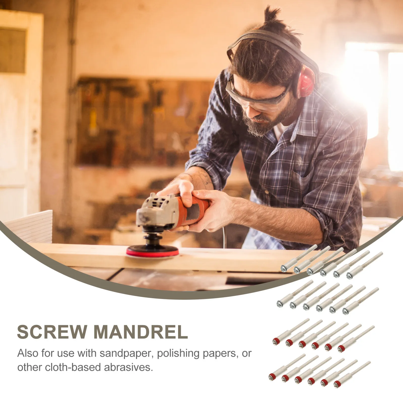 24Pcs Professional Alloy Screw Mandrel Set for Rotary Tools Durable Long Life Sandpaper Polishing Abrasives Holder view 5