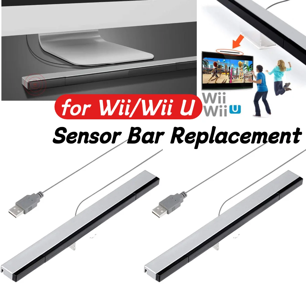 Barra Sensora USB de Repuesto, Barra Sensora Infrarroja con Cable para TV, Control Remoto para Wii/Wii U