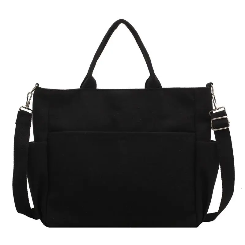 Sac à main en toile solide pour femme, sac à bandoulière pour femme, décontracté, simple, grande capacité, créateur de marque, mode initiée