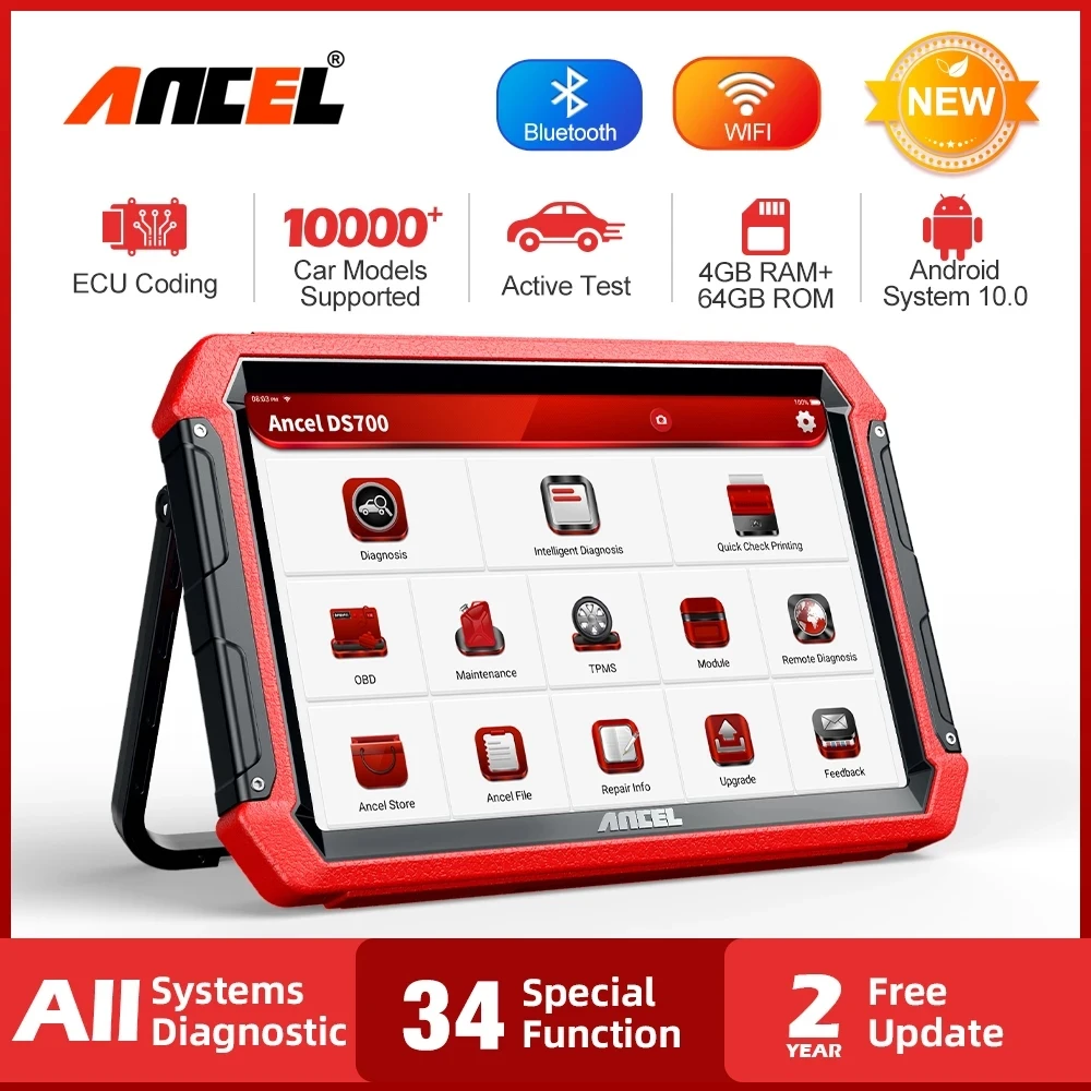 ANCEL DS700 Professional Full System OBD2 Diagnose Tool 34 Reset Service Bi-Directional Control AF Adjust DPF Injector