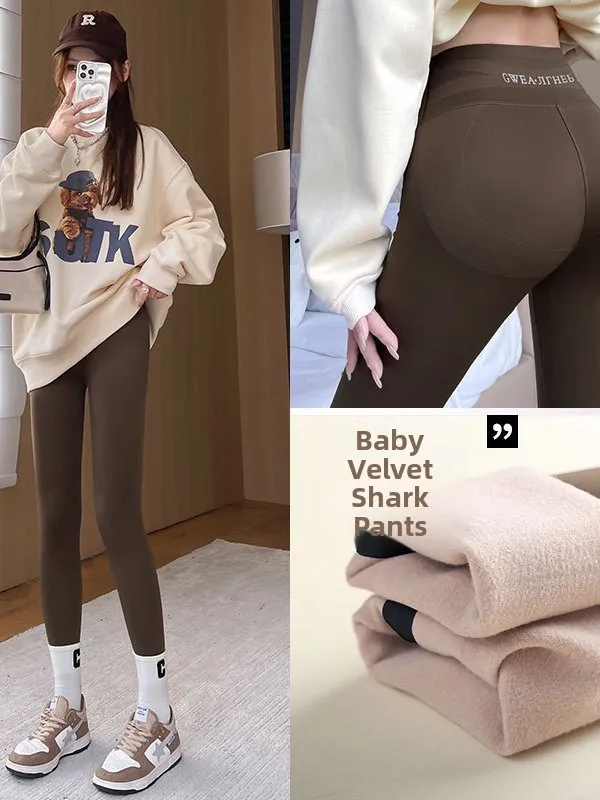 

Women's Fce Lined High Waist ark Base Layer Pants Bla Lamb Velvet Pants Warm Cotton Trousers Casual Long Pants