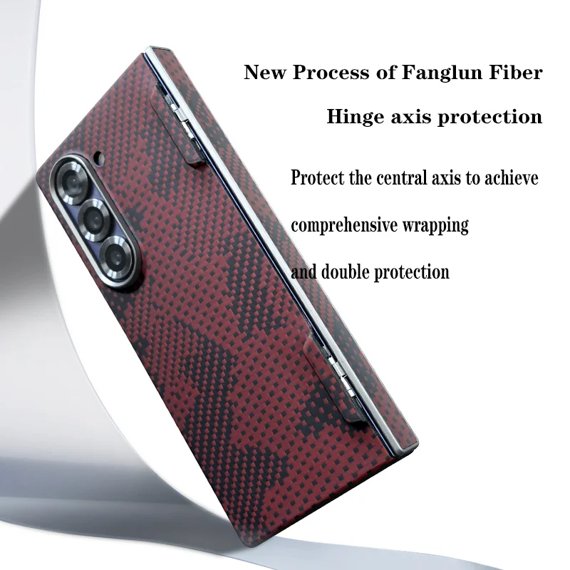For Samsung Galaxy Z Fold 6 5G Case Magnetic Hinge Kevlar Carbon Fiber Folding All inclusive Wireless Charging Protective Cover