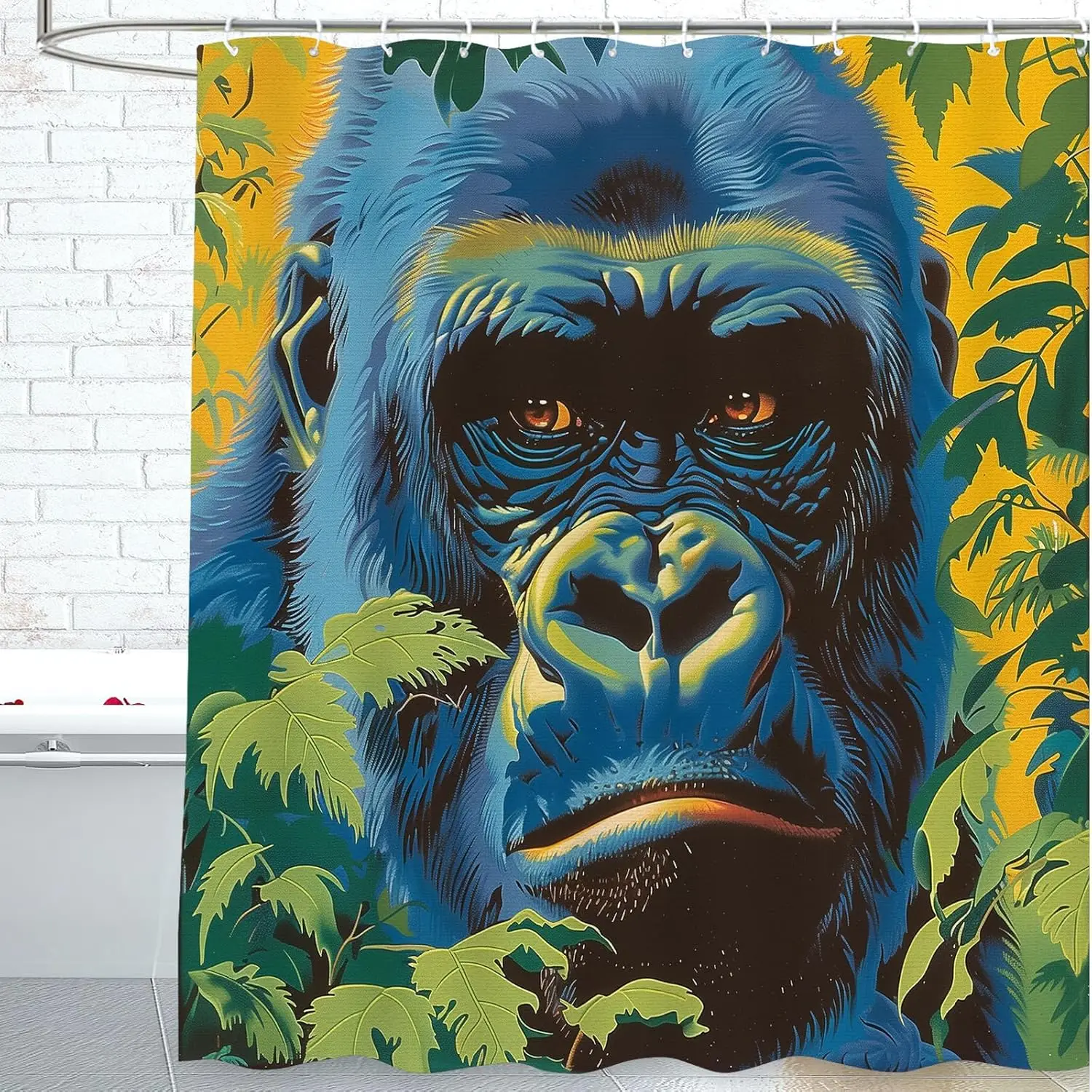 Raccoon Shower Curtain with 12 Hooks Waterproof Polyester Raccoon Decorative Bathroom Curtain Set for Bathroom Raccoon