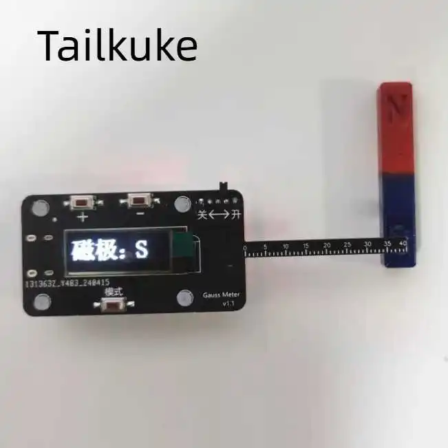 Magnetic Field Strength Detection Module, Simple Gaussian Meter, Magnetic Pole Detection with Screen Display, Can Be TYPEC Charg