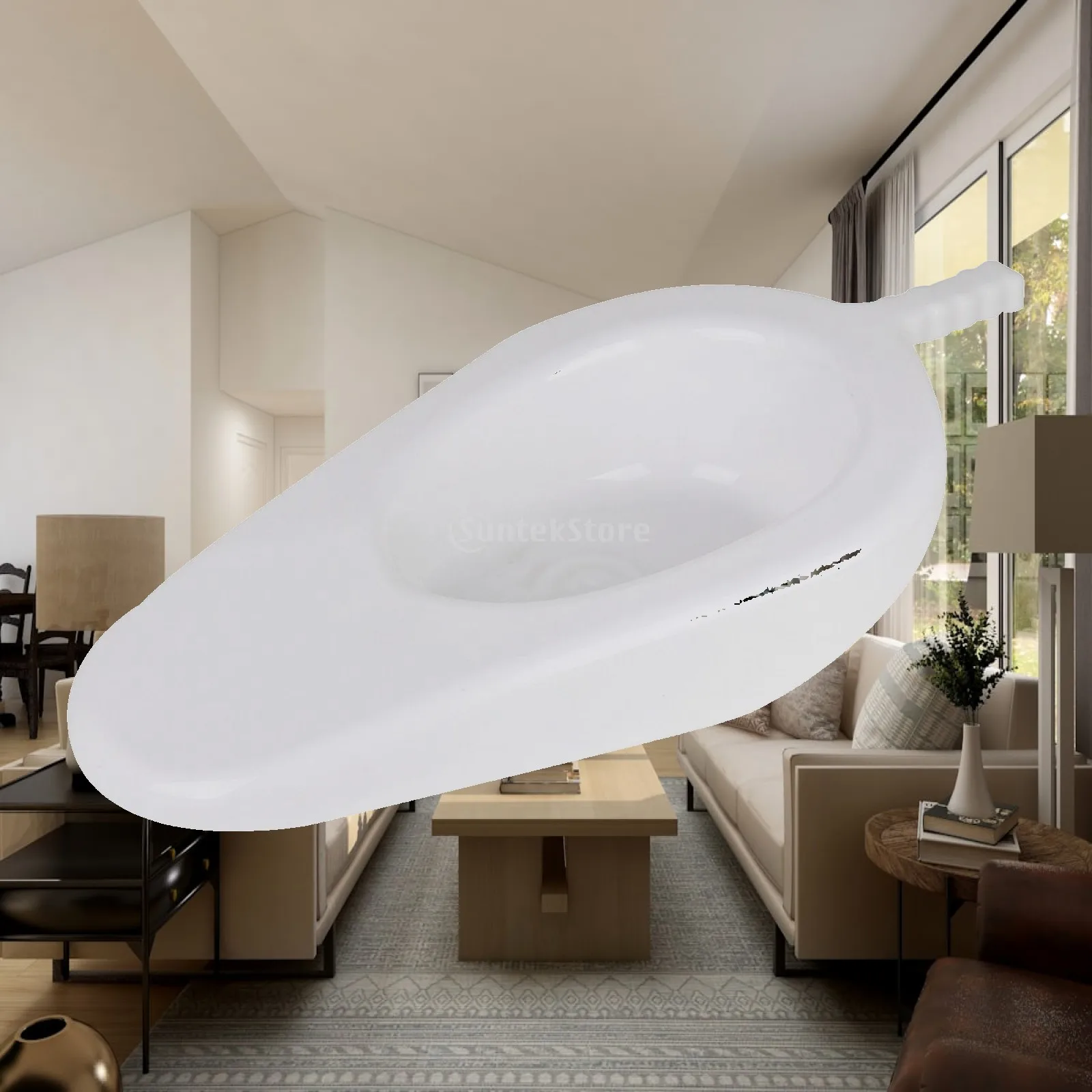 Bedpan with Handle Low-Silhouette Bedpan with Spout Anti-Slip for Patients, Home Care, Bedside