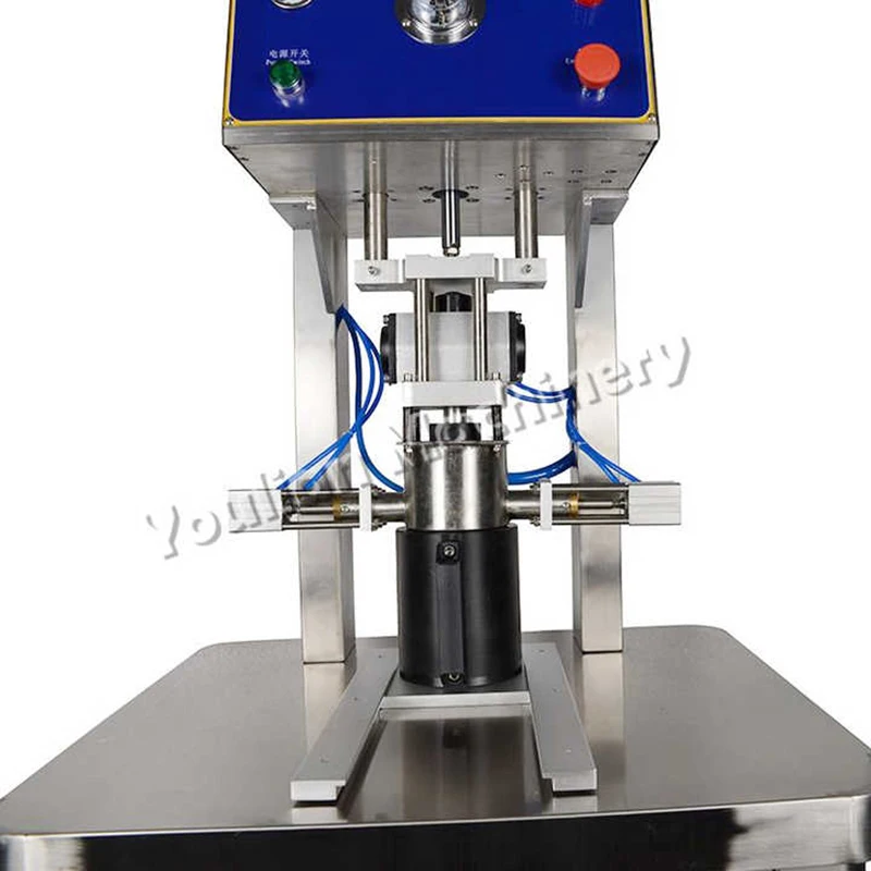 BZX-65 Автоматическая электрическая пневматическая полувакуумная укупорочная машина для соуса чили, варенья, стеклянная банка, пищевой напиток, пластиковый упаковщик крышек