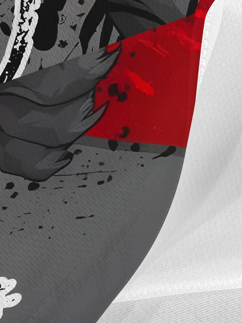 Kaus Lengan Pendek Gambar Digital 3D Ukuran Besar Pria, Longgar dan Kasual, Lembut, Nyaman dan Bernapas, Cocok untuk Olahraga Luar Ruangan