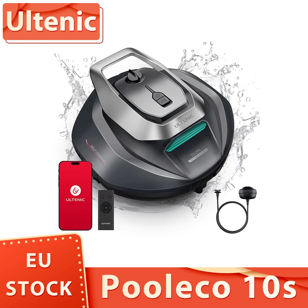 Nettoyeur de piscine robot Ultenic Pooleco 10s, autonomie de 90 minutes, application/télécommande, 5200 mAh, 3 moteurs, pour piscines creusées/hautes