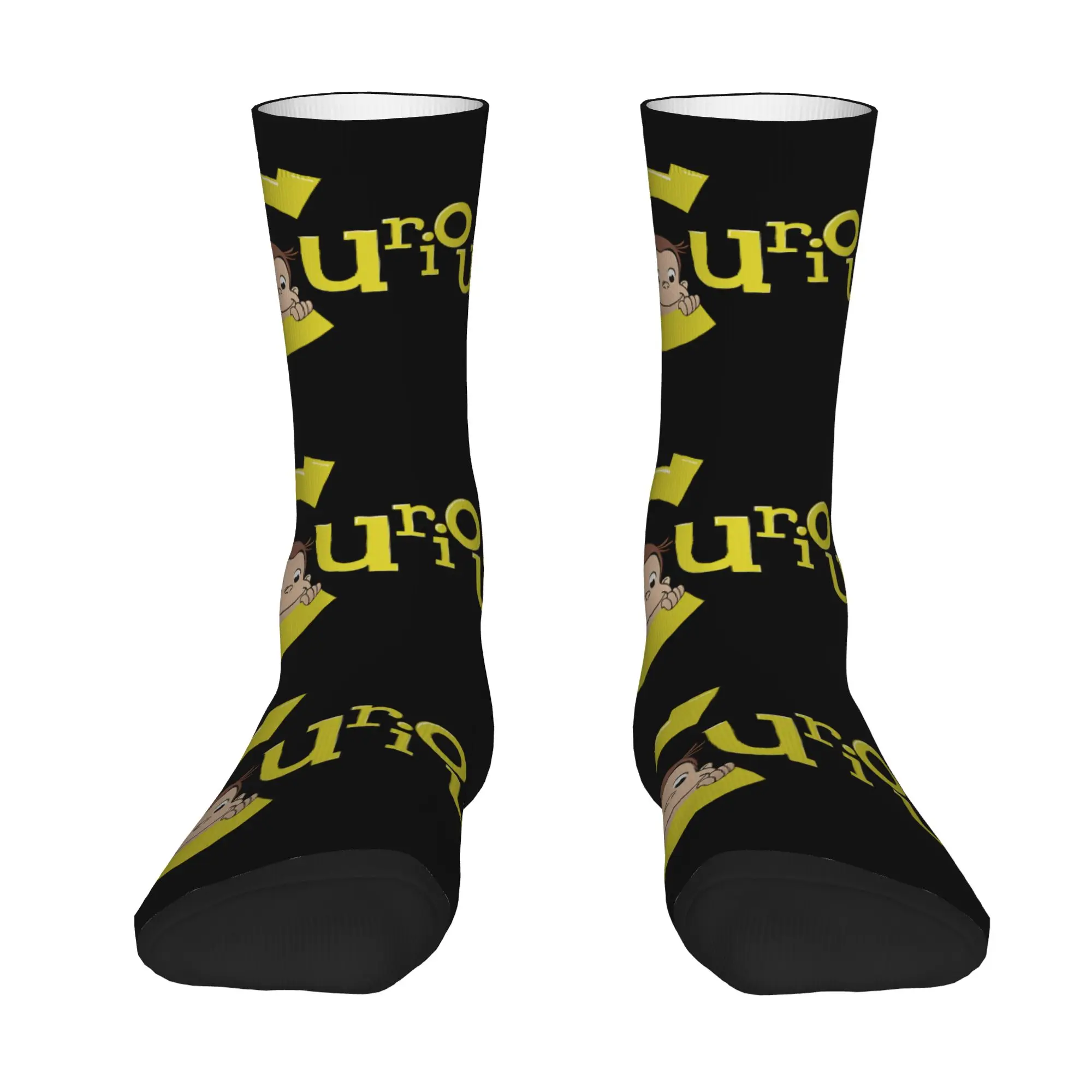 1 Pair Funny Happy Men's Sock Best Friend Retro Harajuku Curious Monkey G-George Hip Hop Novelty Casual Sock