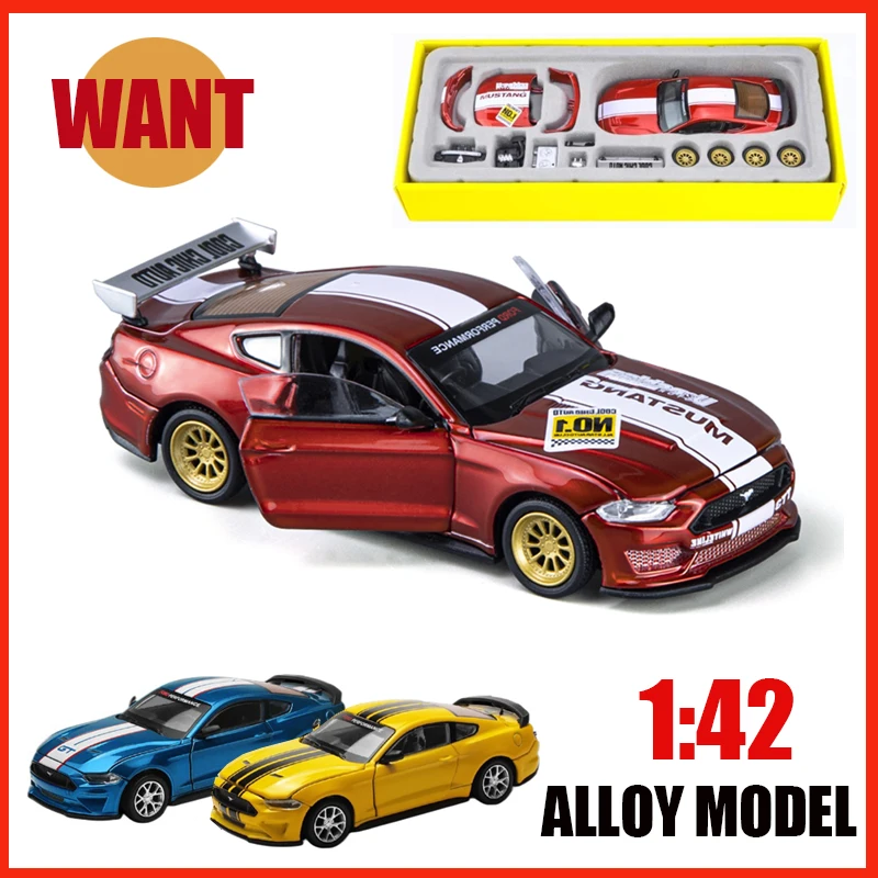 1:42 Assembly Alloy F0rd Must GTang 2018 Diecast Sports Racing Car Metel Toys Model Accurate Reduction Souvenir Gifts Collection