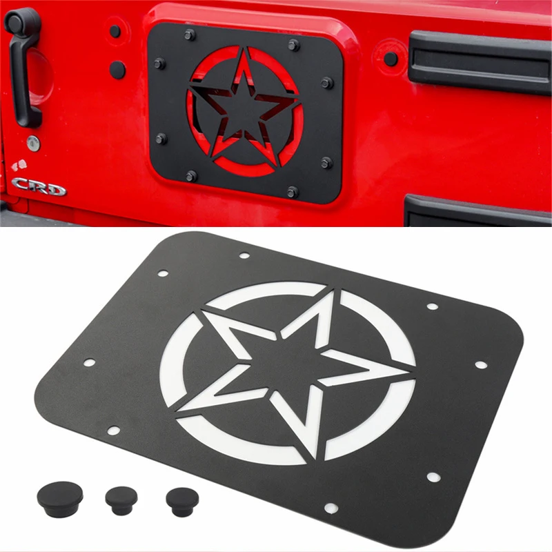 Car Rear Door Spare Tire Carrier Delete Filler Plate Tailgate Plug Rubber for Jeep Wrangler JK 2007-2017 Exterior Accessories