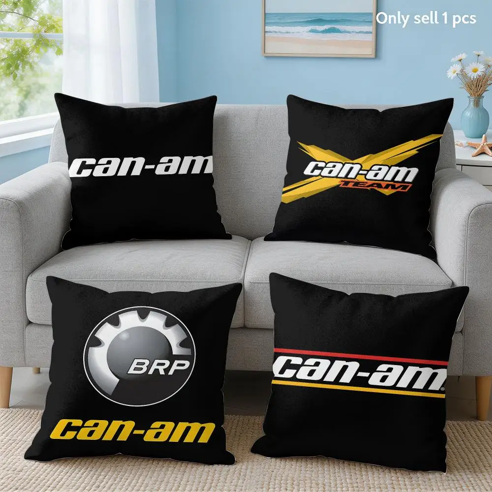 C-can-am Logo Luxury Logo Cushion Cover Soft Short Plush Throw Pillow Cover Hidden Zipper Cutecore Sofa Bedroom Home Decor