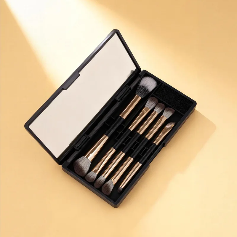 

Zoreya Mini Makeup Brush Set Portable Storage Box, Soft Bristle Eyeshadow Brush, Contouring Brush, Double-head Brush