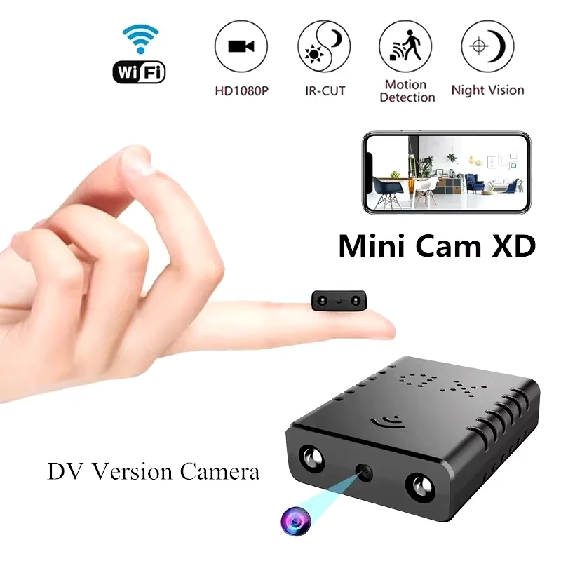 Mini kamera HD 1080P XD, kamera przewodowa, inteligentna kamera bezpieczeństwa do domu, wewnętrzna kamera IP antykradzieżowa, nagrywanie wideo i dźwięku, aplikacja, kamera w czasie rzeczywistym.