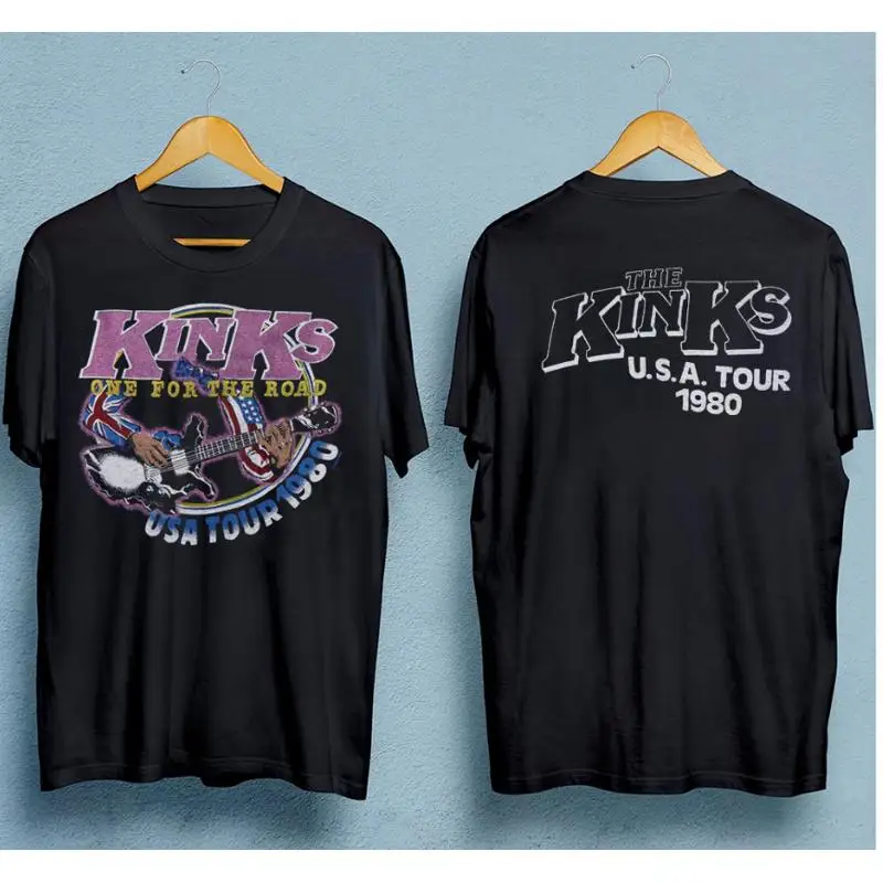 

The Kinks One For Road Tour 2 Sided Men T Shirt Black Cotton All Size Ta2339