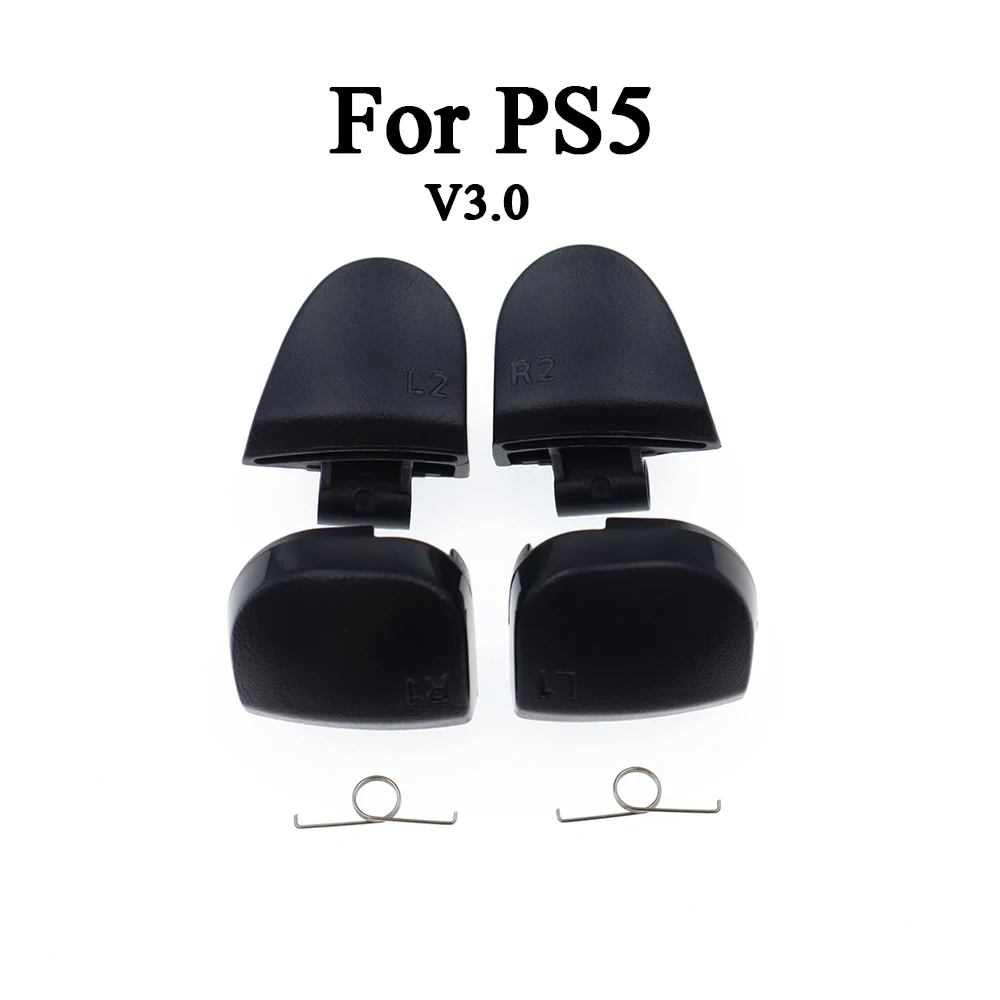 PS3 PS4 Pro Slim PS5 컨트롤러 게임 키용 블랙 1세트 (스프링 포함) 교체용 R1 L1 R2 L2 트리거 버튼