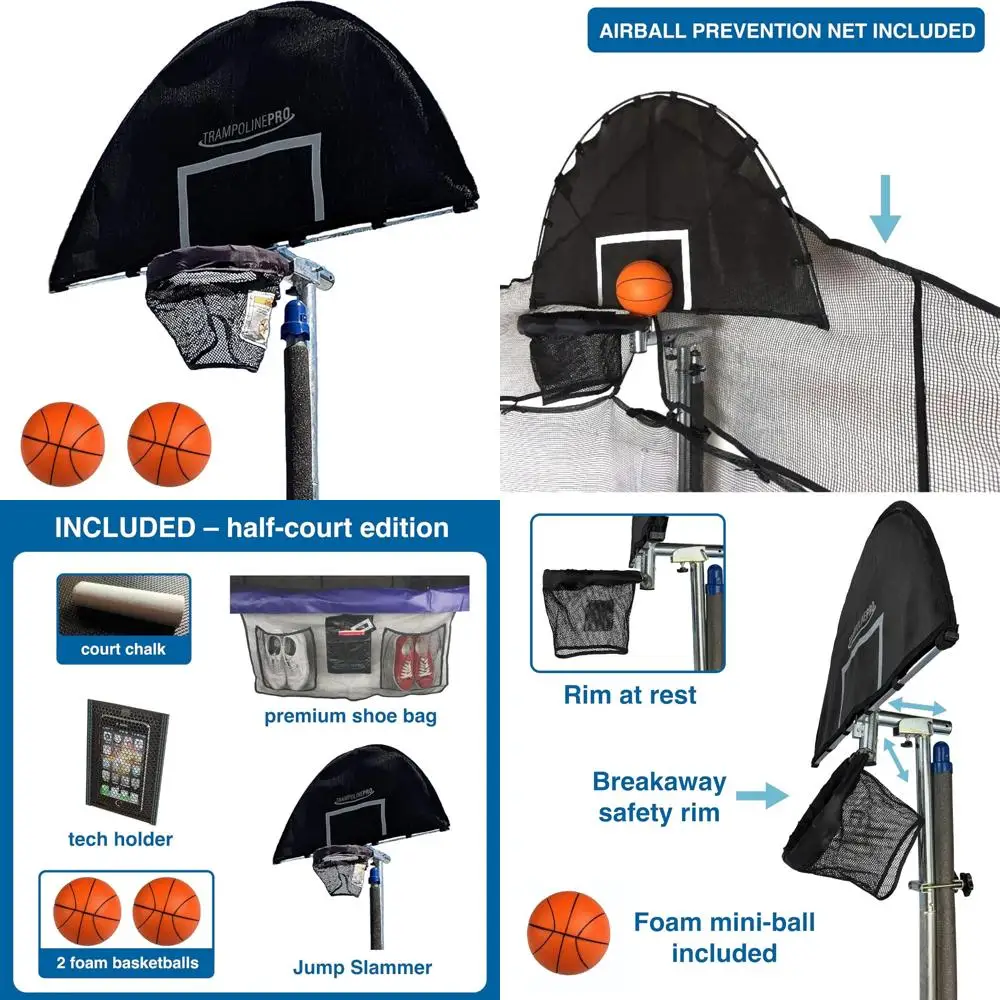 

баскетбольное кольцо для батута - роскошное издание в полукорд с дополнительными аксессуарами