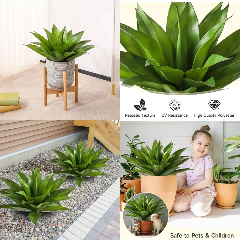 

28-Inch Large Artificial Succulent Agave Plant, Unpotted Premium Faux Aloe for DIY Crafting and Greenery Decor, Suitable for Ind