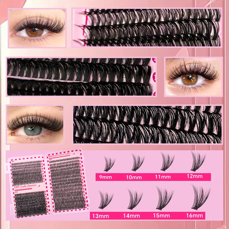 200/700/720 Stück D-Curl Wimpernbüschel mit Werkzeugen, Anfängerfreundliches Hochkapazitäts-Wimpernbuch-Set für Verschiedene Make-up-Looks – Detail 4