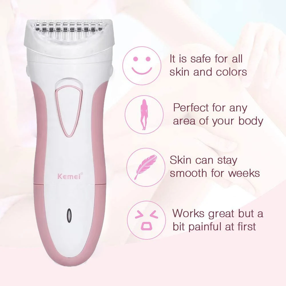 Kemei KM-5001 Electric Lady Shaver Razor Haircut Epilator Arm Leg ascella Body Hair Remover Trimmer ricaricabile per viso corpo