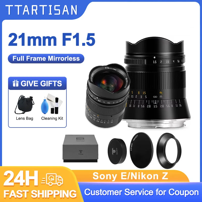 TTArtisan M 21 mm F1.5 Lente principal grande gran angular de fotograma completo para cámaras Sony con montura E con A7 A7ll A7lll A9 A5000 NEX-3 NEX-7