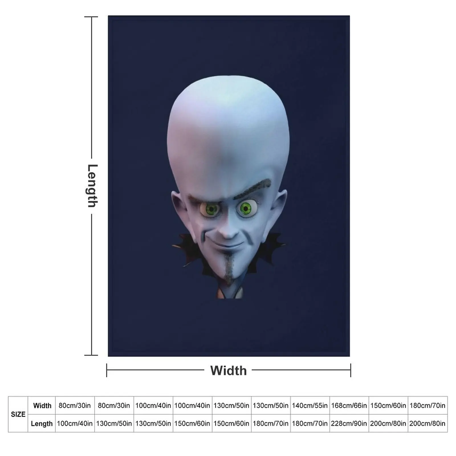 Smiling Megamind 3D *HIGH QUALITY* Throw Blanket couch cozy soft plush fuzzy picnic outdoor blanket