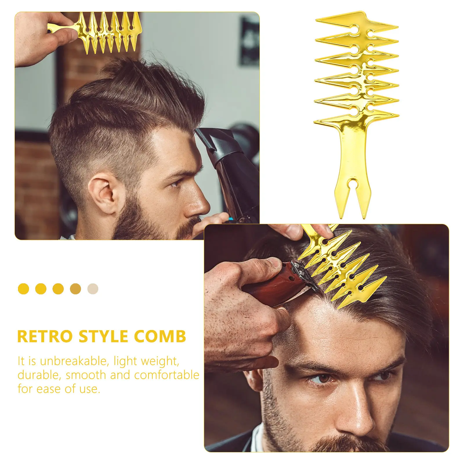 Styling Comb Textured Hairdressing Abs Retro Modeling Durable Men Comb Smooth Teeth Scalp Massage Portable Oil Hair Salon Supply