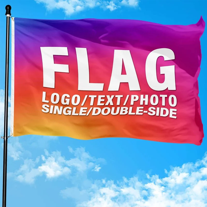 Custom Flag Banner Print Your Own Logo Picture Design Word Conpany Logo Flag Polyester DIY Printed Decoration Banner Tapestry