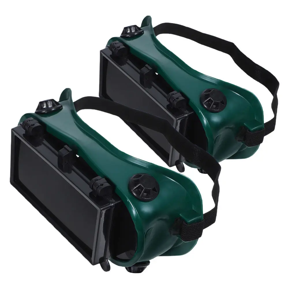 

2Pcs Welding Protective Glasses Dual-Flip Design Antifog Impact Resistant Welding Safety Glasses for Cutting Brazing