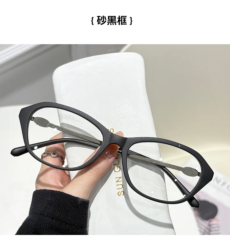 Ovale Myopie-Brille, langlebig, Anti-Blaulicht, mit Metallrahmen, fertige Myopie-Brille, geeignet für verschiedene Gesichtsformen – Detail 6