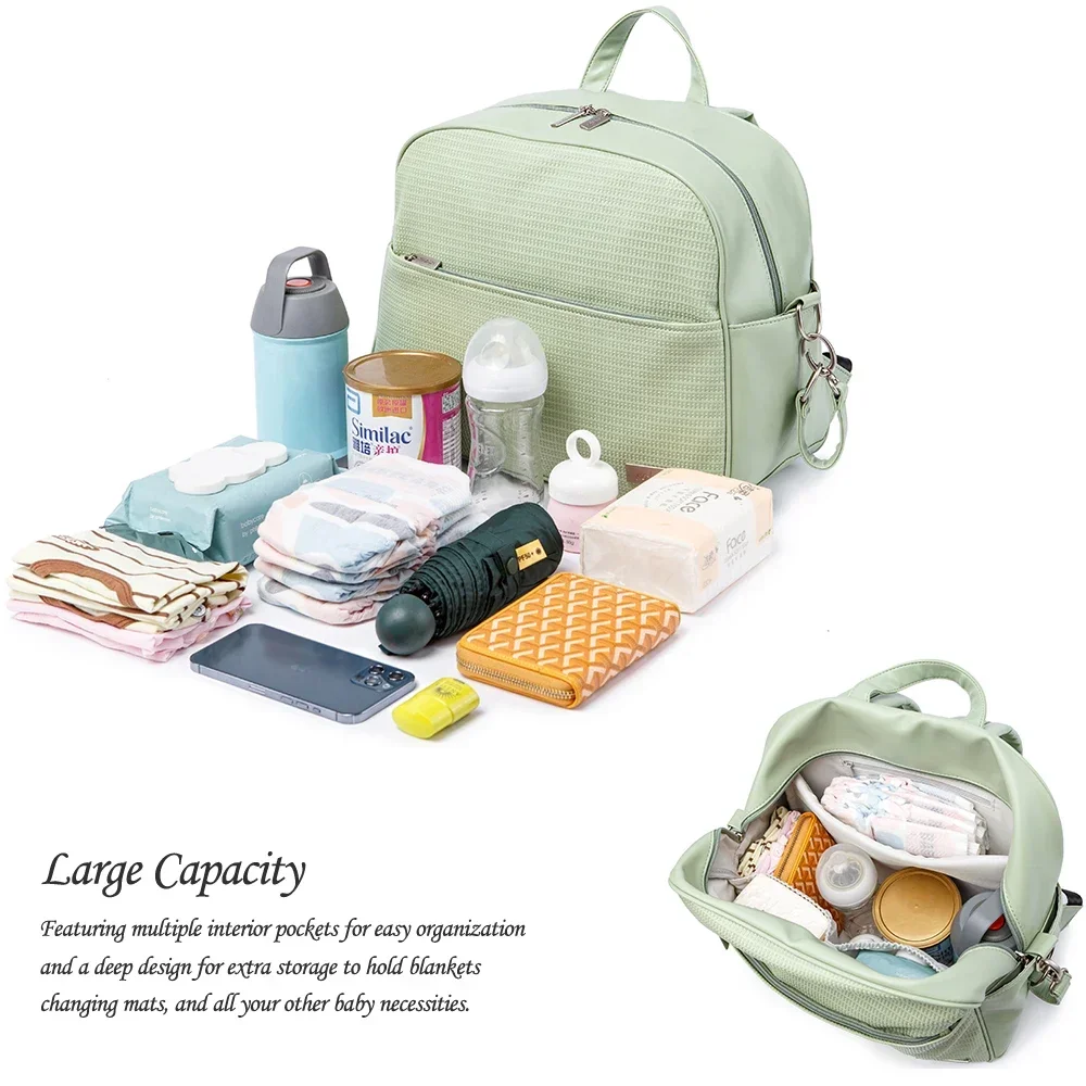 Large Capacity Waterproof Patchwork Diaper Bag Backpack for Newborn Baby with Ample Storage Space