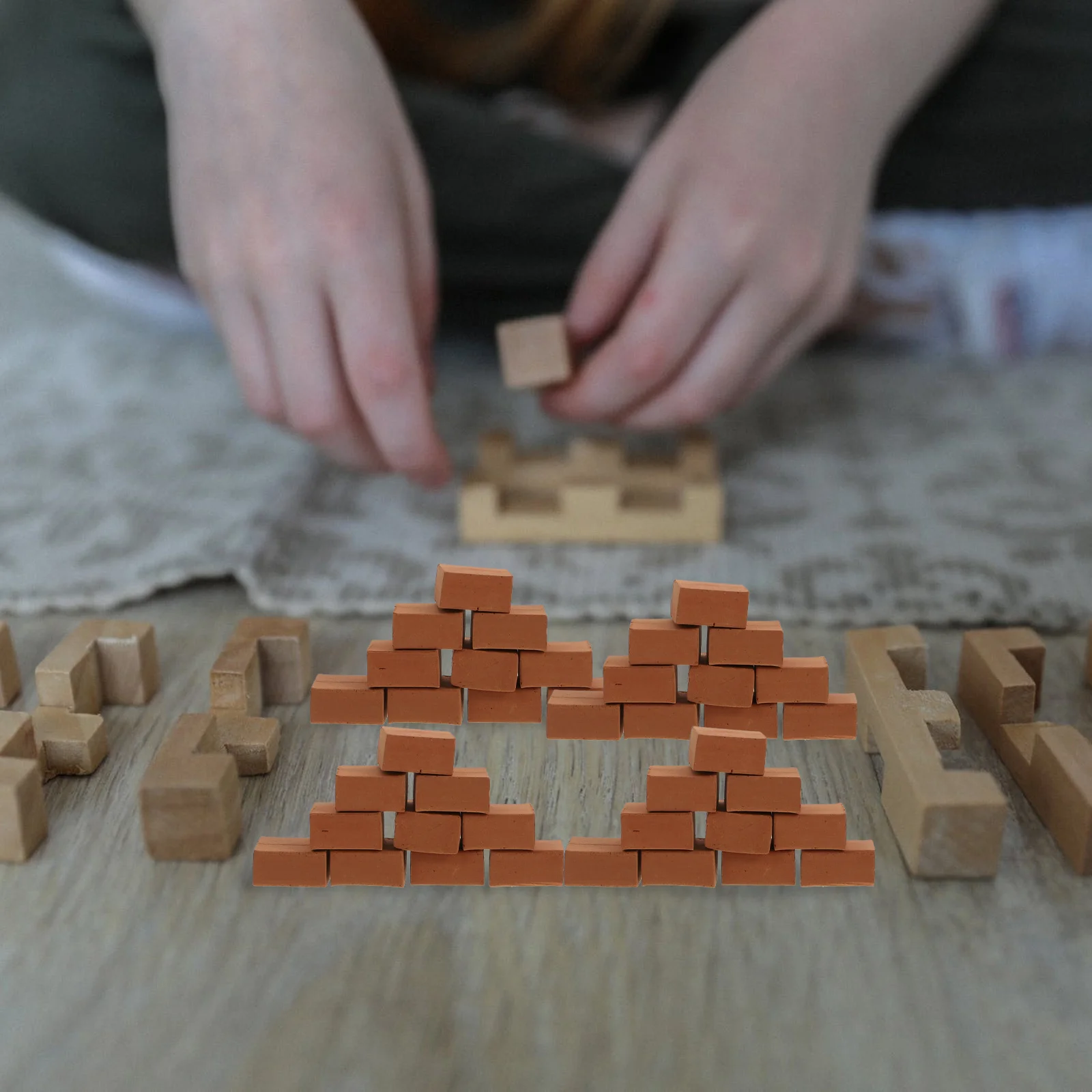 70 Pcs Brick Model Architectural Sand Table Accessories School Project Mini DIY Clay Miniature Ornament Wall Trustworthy Vivid