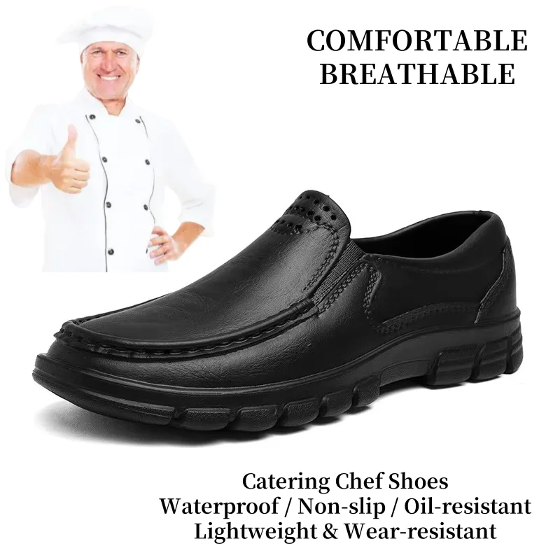 

Large Size Lightweight Casual Shoes Men's Oil and Slip Resistant Chef Shoes One Stirrup Driving Shoes Garden Shoes Soft