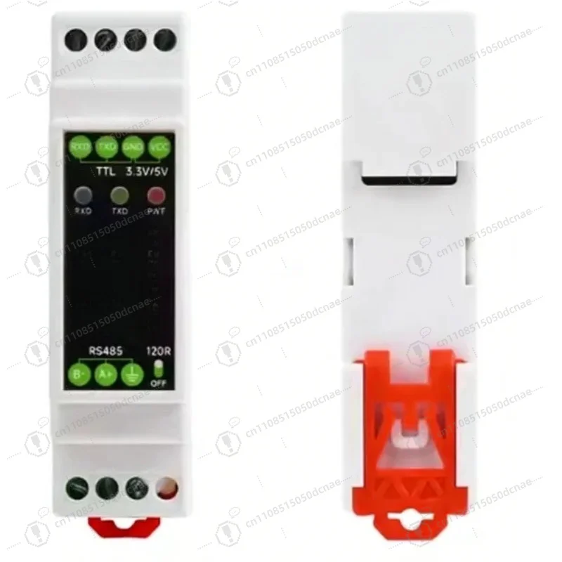 DIN-Rail TTL to RS485 Converter Galvanic Isolated Serial Module 600W Lightning Surge Protection Industrial Grade