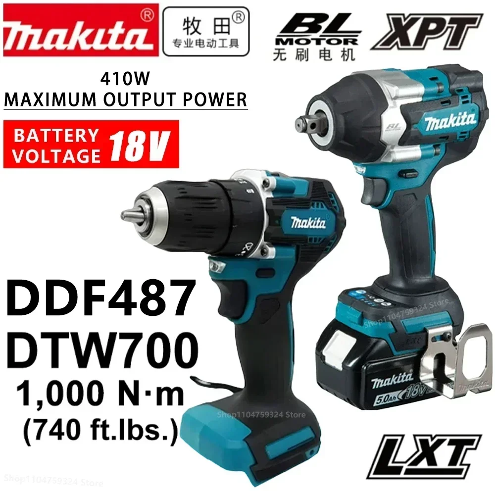 

NEW Original Makita DTW700 DDF487 Electric Impact Wrench 1000 N.m High Torque 1/2 Inch Compatible With 18V Makita BL1815 Battery