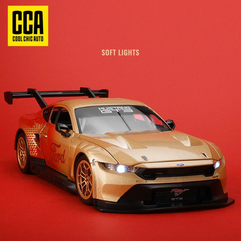 

1:24 Ford Mustang GT3 Легкосплавная модель гоночного автомобиля Литье под давлением Металлические мускулистые спортивные транспортные средства Модель автомобиля Звук и свет Детская игрушка в подарок