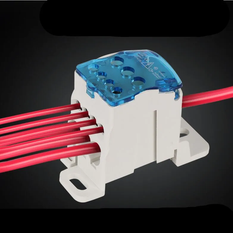 UKK80A 125A 160A 250A 400A 500A Terminal Block 1 in Multi Out Din Rail Distribution Box Junction Universal Wire Cable Connector