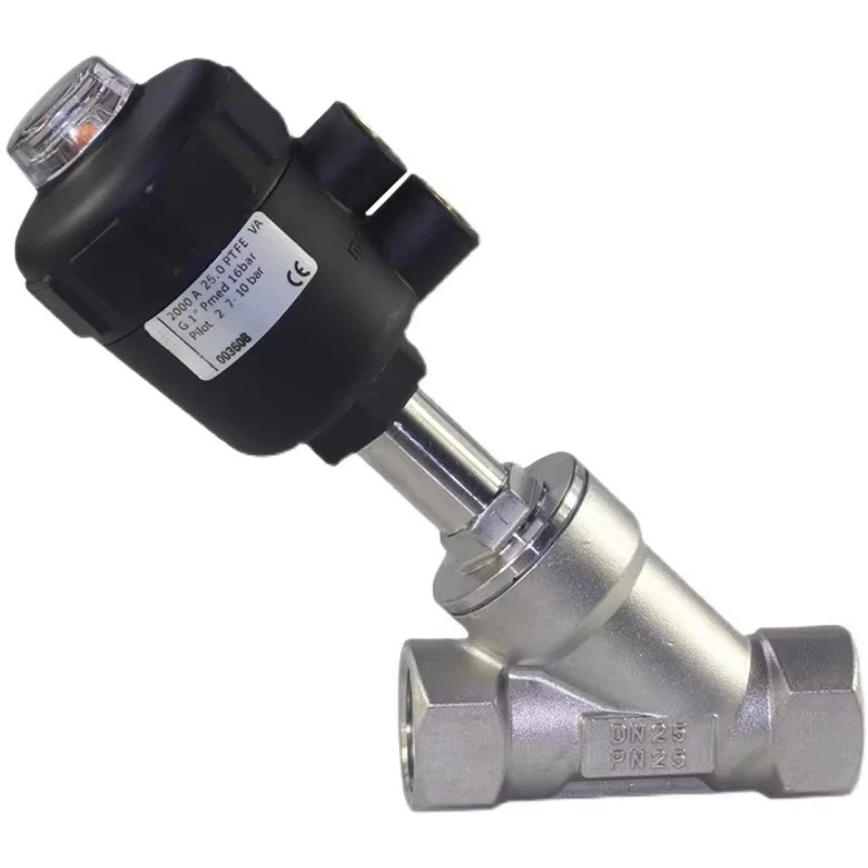 304 Stainless Steel Angle Seat Valve High Temperature Pneumatic Control Valve NPT/BSPT DN10~ DN80 Water/Gas Fast Delivery