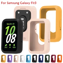 Soft Silicone Case for Samsung Galaxy Fit 3 Watch Candy Color Full Coverage Protective Cover for Galaxy Watch Fit 3 Accessories