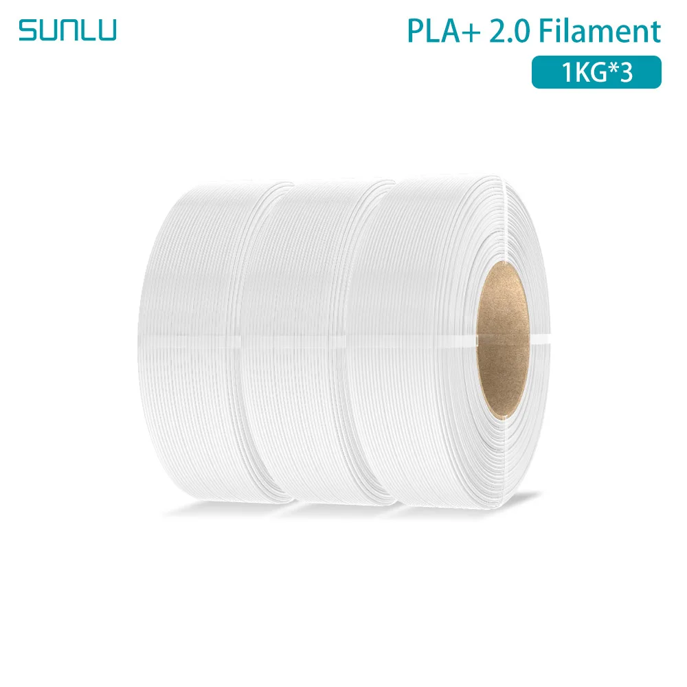 SUNLU 3KG PLA+2.0 3D-printer filament navulling, hoge sterkte PLA+ filament bundel, geen spoel navulling 1.75mm voor herbruikbare Bambu Lab