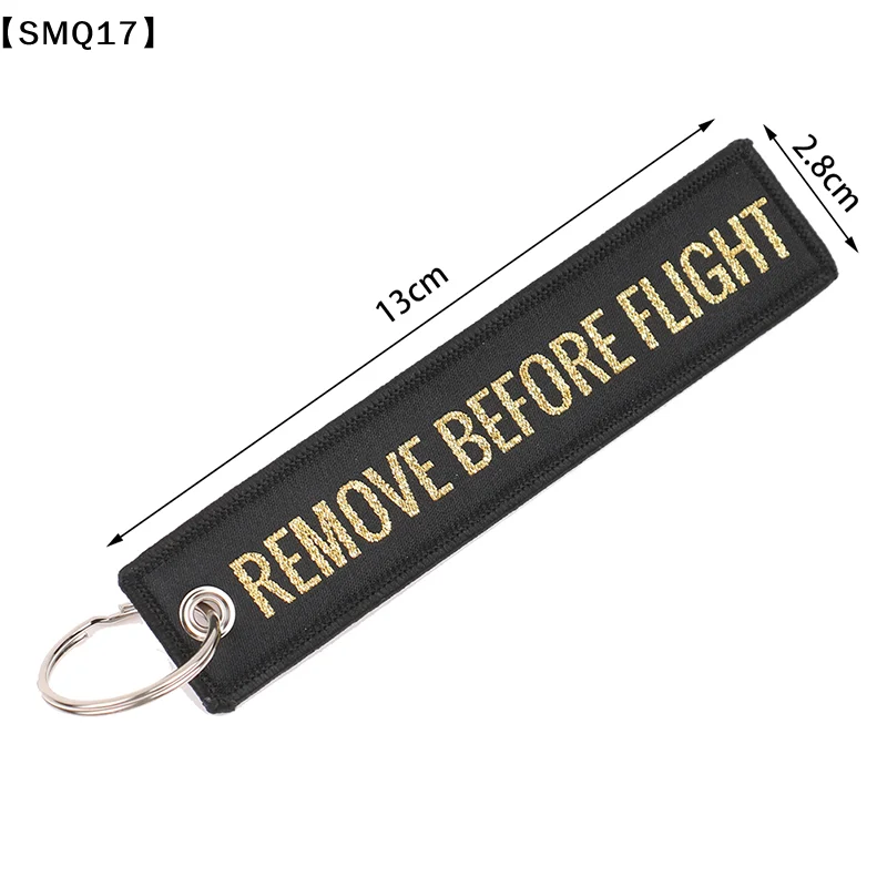 Remove Before Flight Key Chian Embroidery Key Tag Label Key Fobs Keychain,Jewelry Motorcycle Car Keyring Luggage Tag Gift【SMQ】