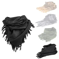 Men Plaid Scarf Light Weight Arab Tactical Desert Scarves Outdoor Men Scarf Green Black White Brown Gray 110x110cm