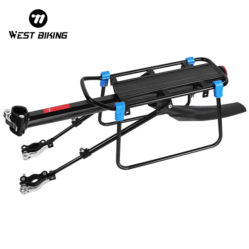 WEST BIKING MTB Bike Luggage Carrier Aluminum Bicycle Cargo Racks for 20-29 inch Shelf Cycling Seatpost Bag Holder Stand Rack