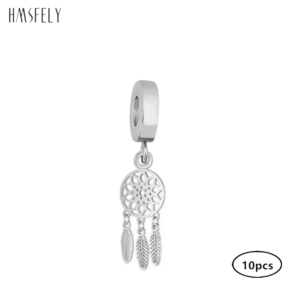 

HMSFELY Stainless Steel Charm Pendant For DIY Women Bracelets Necklace Jewelry Making Accessories 10pcs