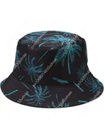 80s Party Black Blue Tree Series Printing Bucket Hats Unisex Summer Travel Beach Fisherman Cap for Men Women Teens