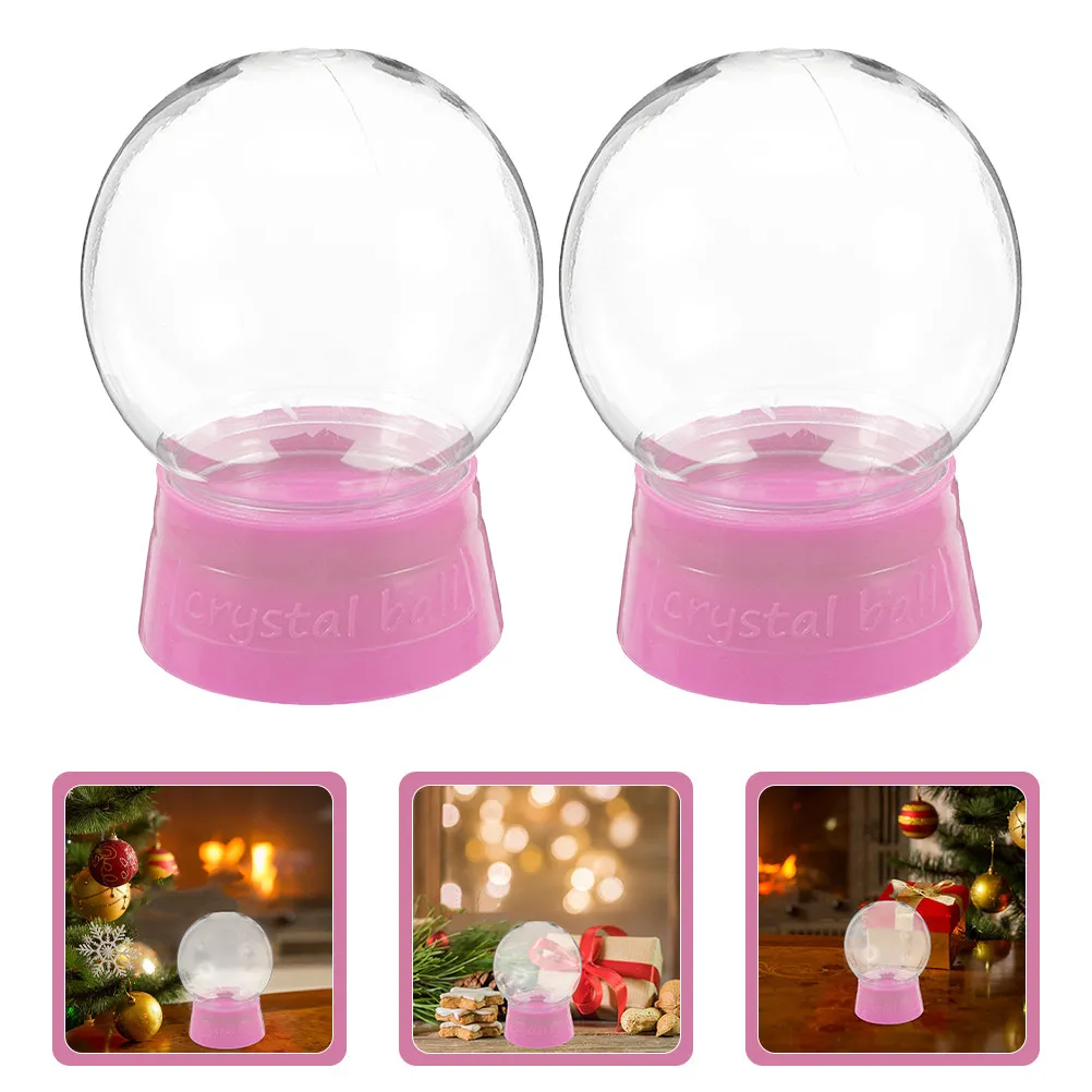 6Pcs Clear Plastic Water Globes Screw Off Cap Fillable DIY Snow Globes Christmas Home Decoration Craft Jar Plastic Snow Globe