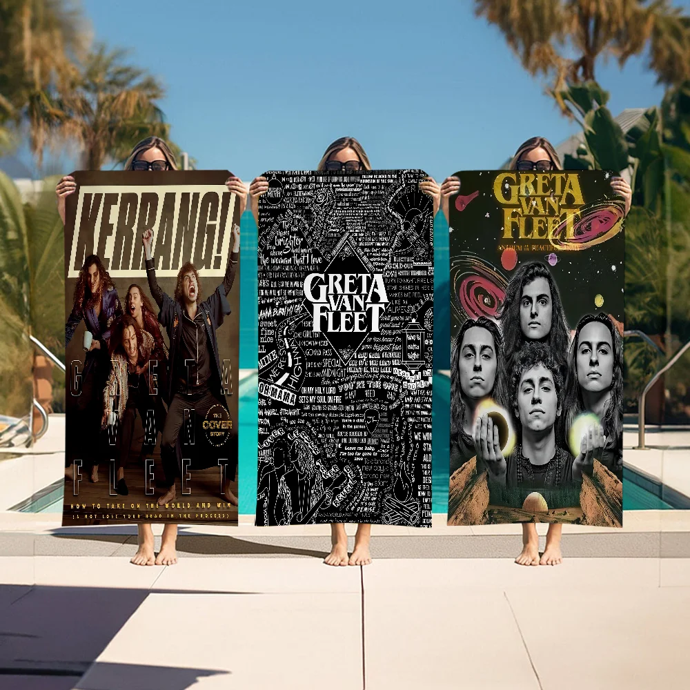 

Greta Van Fleet Rock Band Microfiber Blanket Quick Drying Beach Towels Oversized Printing Super Absorbent Pool Towel Blanket