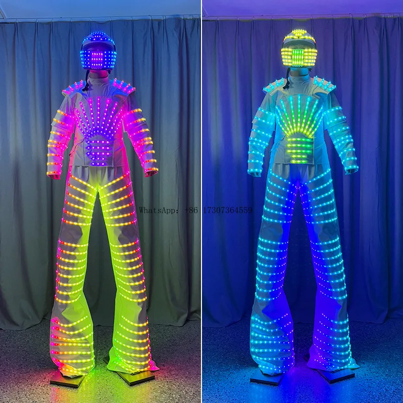 

Cross-border clothing bar KTV stilts luminous clothes atmosphere props LED luminous white wine costume props