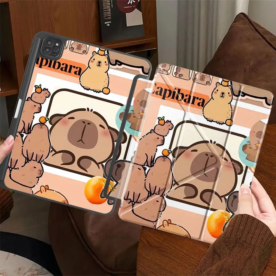 Tablet Case For iPad Air 4 5 M3 M2 M4 11inch Mini 6 7 Pro 11th 10th 9th 8th 7th 12.9inch Pro 2025 Holder Cover Funny Capybara